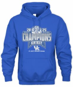 SEC Volleyball Regular Season Champions 2025 Kentucky Wildcats Pullover Hoodie