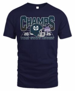 Utah State Aggies Helmet 2025 Mountain West Football Champs T-Shirt