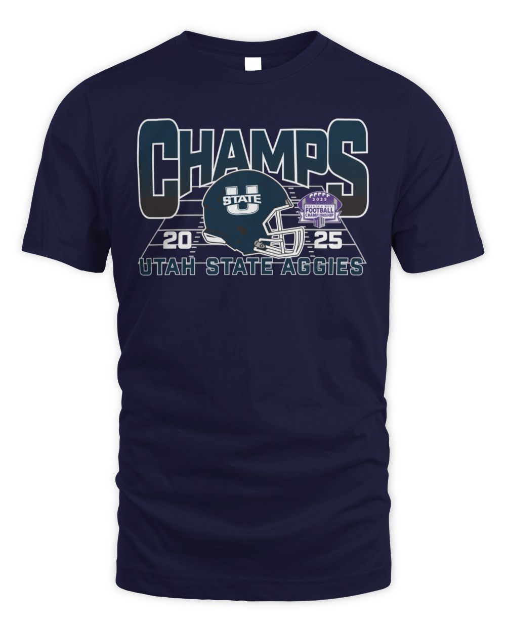 Utah State Aggies Helmet 2025 Mountain West Football Champs T-Shirt