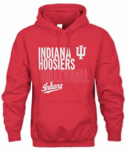 Indiana Volleyball Text Logo Overlay Sweatshirt Hoodie