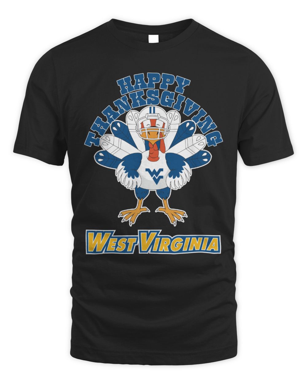 West Virginia Mountaineers Happy Thanksgiving Turkey T-Shirt