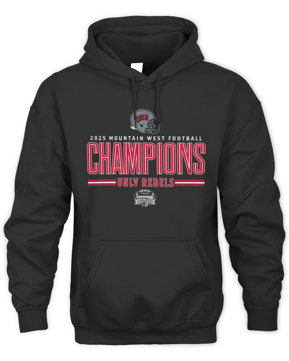 UNLV Rebels Helmet 2025 Mountain West Conference Champions Hoodie