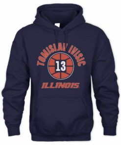 Fighting Illini Basketball Name and Ball Tomislav Ivisic Hoodie