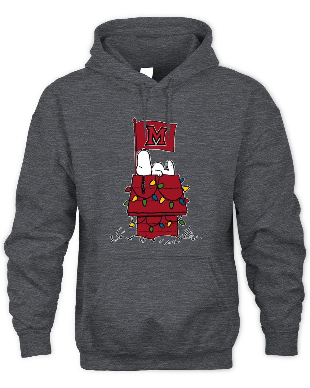 Miami (OH) RedHawks Snoopy House Christmas Lights Hoodie