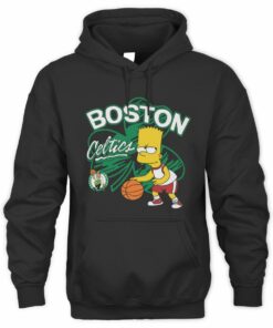 Bart Simpson Celtics Basketball Shamrock NBA Homage Hoodie