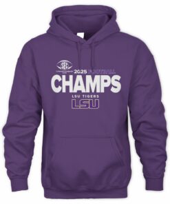 SEC Champs 2025 LSU Tigers Football Logo Sweatshirt Hoodie