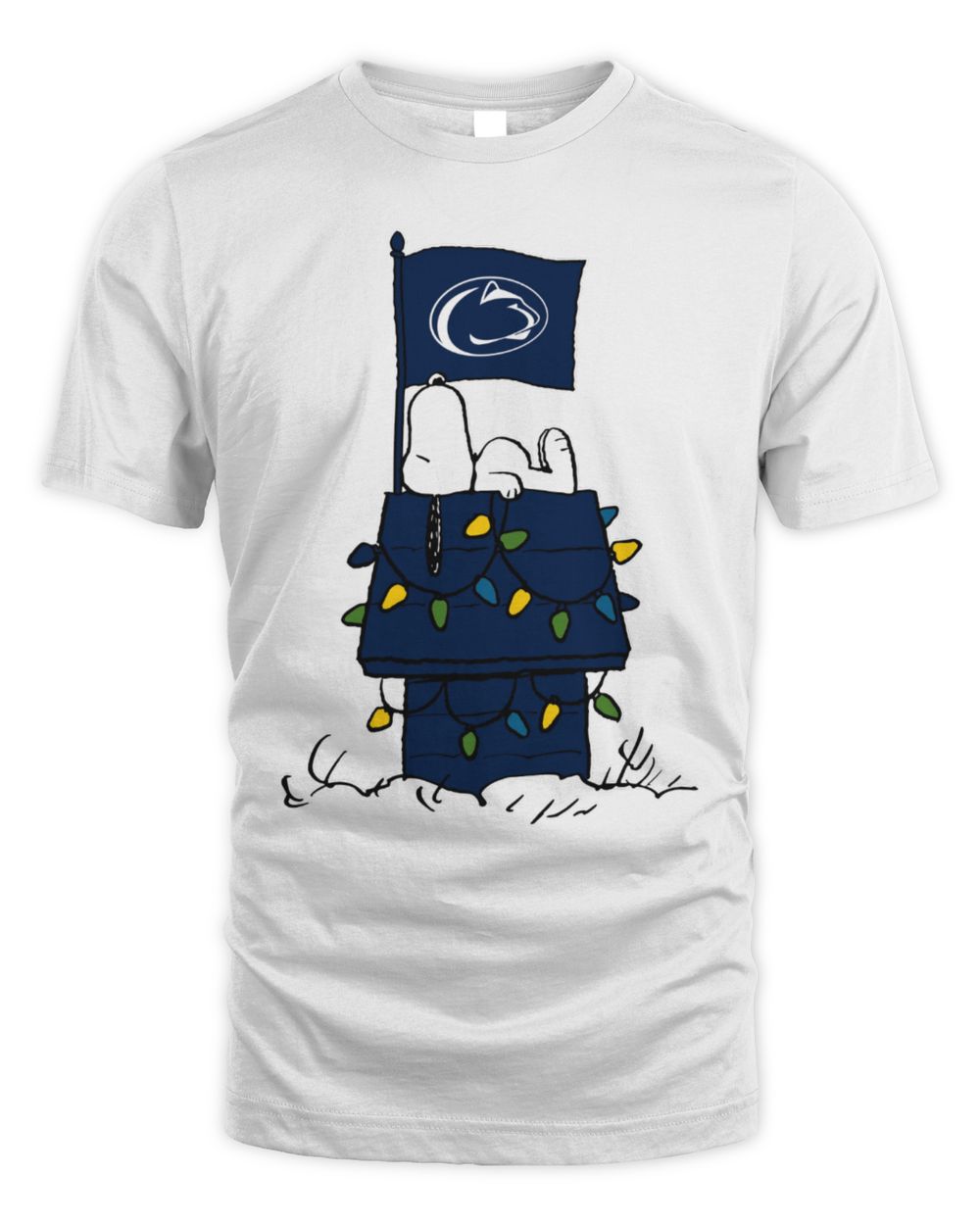 Penn State Nittany Lions Snoopy House Holiday Lights T-Shirt