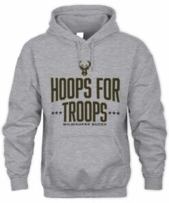 Hoops For Troops Milwaukee Bucks Team Spirit Basketball Hoodie