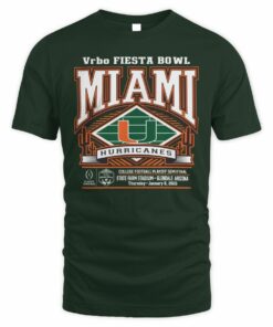 2026 Vrbo Fiesta Bowl Shop Miami Hurricanes CFP Semifinal Power Frame T-Shirt
