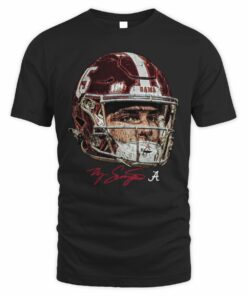 Ty Simpson Alabama Crimson Tide Game Face NIL Helmet Signature T-Shirt