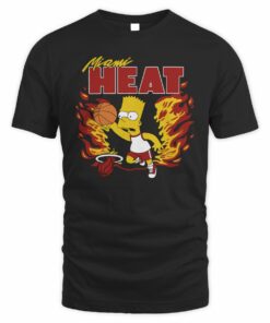 The Simpsons Bart x Miami Heat Basketball NBA T-Shirt